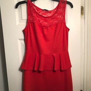 Pinkish coral peplum dress